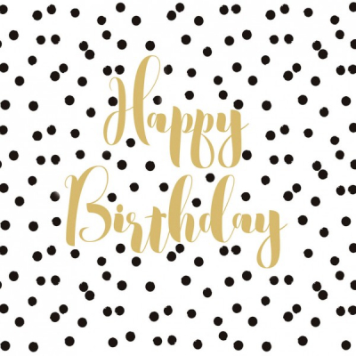 Cocktail-Servietten / HAPPY BIRTHDAY / 12,5cm x 12,5cm PPD
