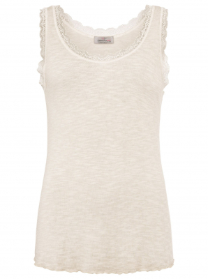 Zwillingsherz Top mit Spitze - One Size - Beige