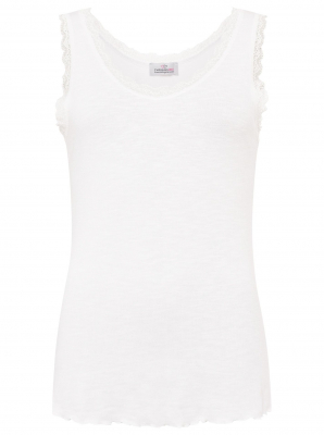 Zwillingsherz Top mit Spitze - One Size - Weiß