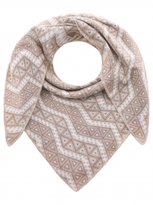 Zwillingsherz  Dreieckschal / ZICK-ZACK- Beige