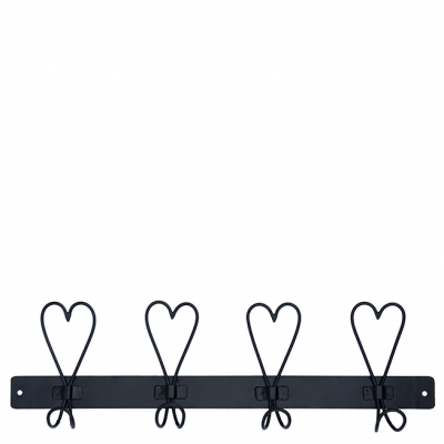 Bastion Collections Hakenleiste / HEARTS / Schwarz