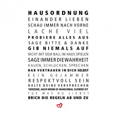 Servietten / HAUSORDNUNG / 33cm x33cm