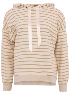 Zwillingsherz Hoodie / STREIFEN - beige -One Size