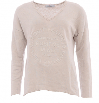 Zwillingsherz Pullover / POSITIVE LIFE / Gr. L/XL- beige