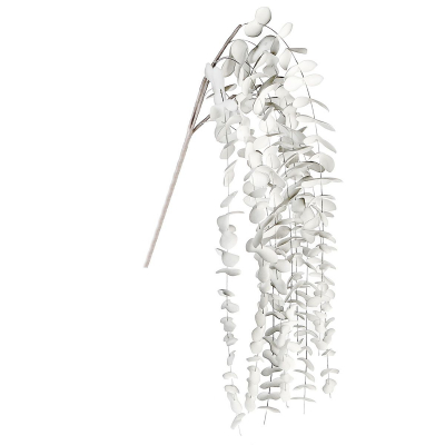 Trockenblumenzweig / PLATA / 70cm -Grau-Weiß