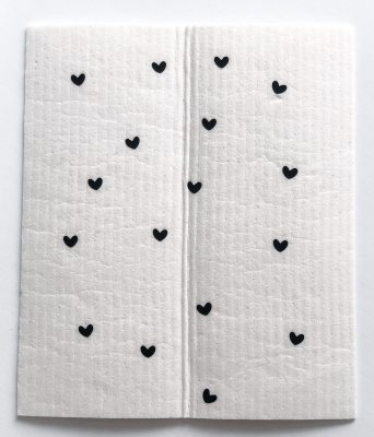 Lieblichedeko Schwammtuch / HERZEN / 17cm x 20cm