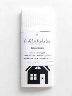 Lieblichedeko Schwammtuch / HAUS / 17cm x 20cm