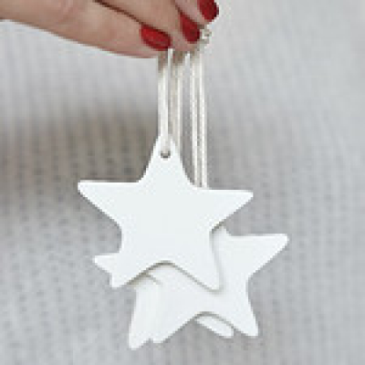 Porzellanhänger / STERN / weiss