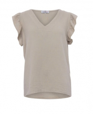 Zwillingsherz Musselin-Top  / GISELE - beige - One Size