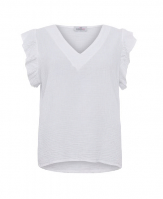 Zwillingsherz Musselin-Top  / GISELE - weiss - One Size