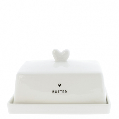 Bastion Collections Butterdose / BUTTER mit schwarzem Herz