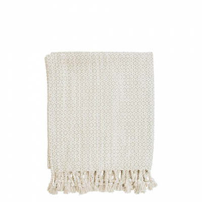 Bastion Collections Plaid /WHITE NATURAL / 140cm x180cm
