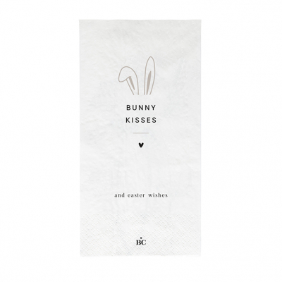 Bastion Collections Servietten / BUNNY KISSES - EASTER WISHES - 10cm x 20cm