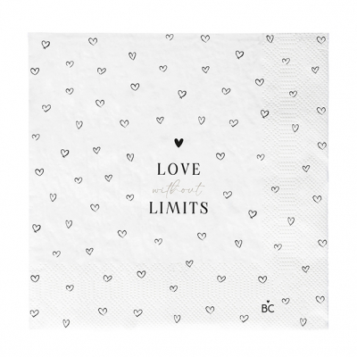 Bastion Collections Servietten / LOVE WITHOUT LIMITS / 16,5cm x 16,5cm