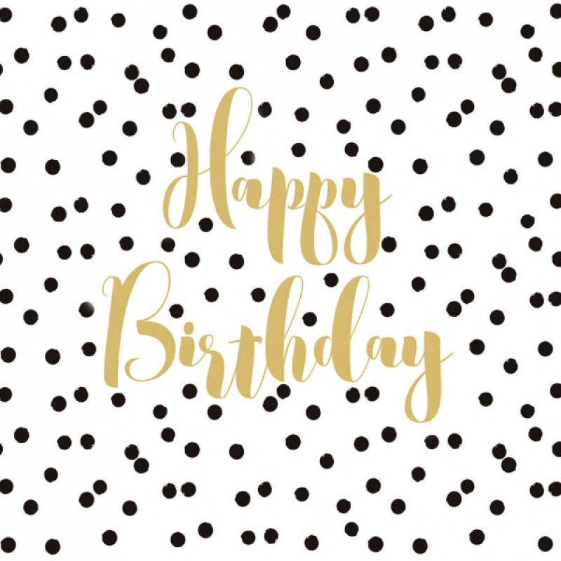 Cocktail-Servietten / HAPPY BIRTHDAY / 12,5cm x 12,5cm PPD