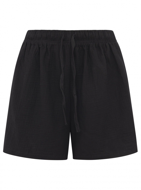 Zwillingsherz Musselin-Shorts / BETTER DAYS / One Size- Schwarz