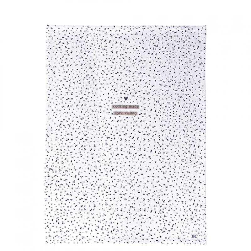 Bastion Collections Geschirrtuch / COOKING MADE LOVE VISIBLE / 50cm x 70cm