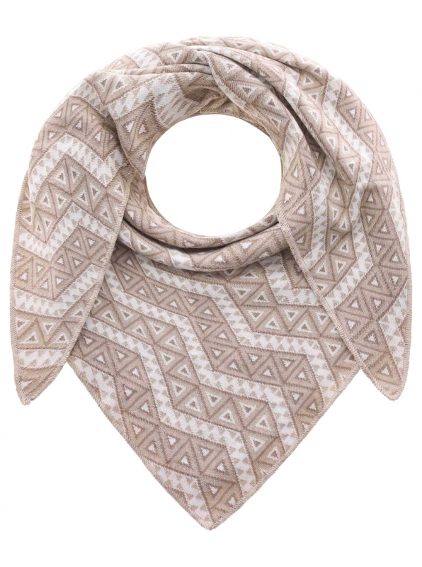 Zwillingsherz  Dreieckschal / ZICK-ZACK- Beige