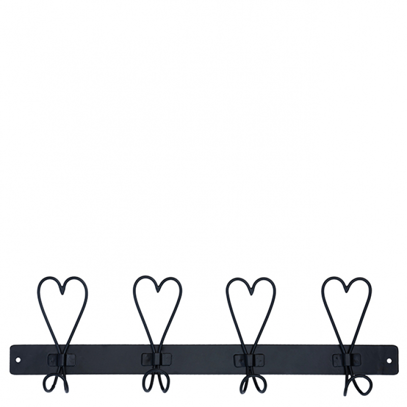 Bastion Collections Hakenleiste / HEARTS / Schwarz