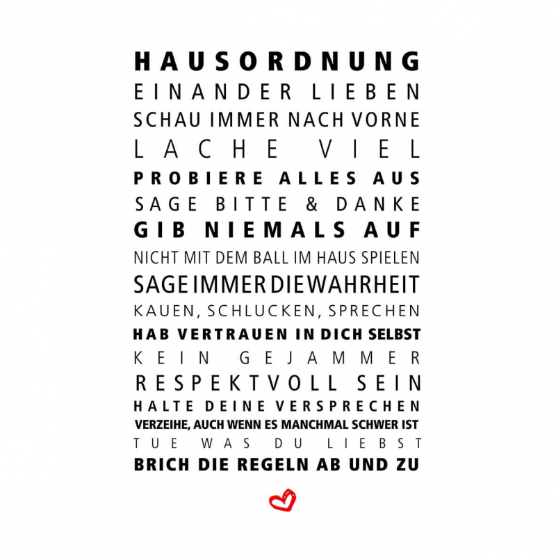 Servietten / HAUSORDNUNG / 33cm x33cm