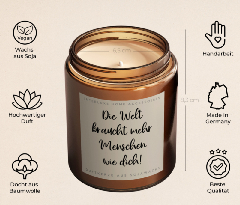 Duft-Kerzenglas / DIE WELT BRAUCHT MEHR MENSCHEN WIE DICH