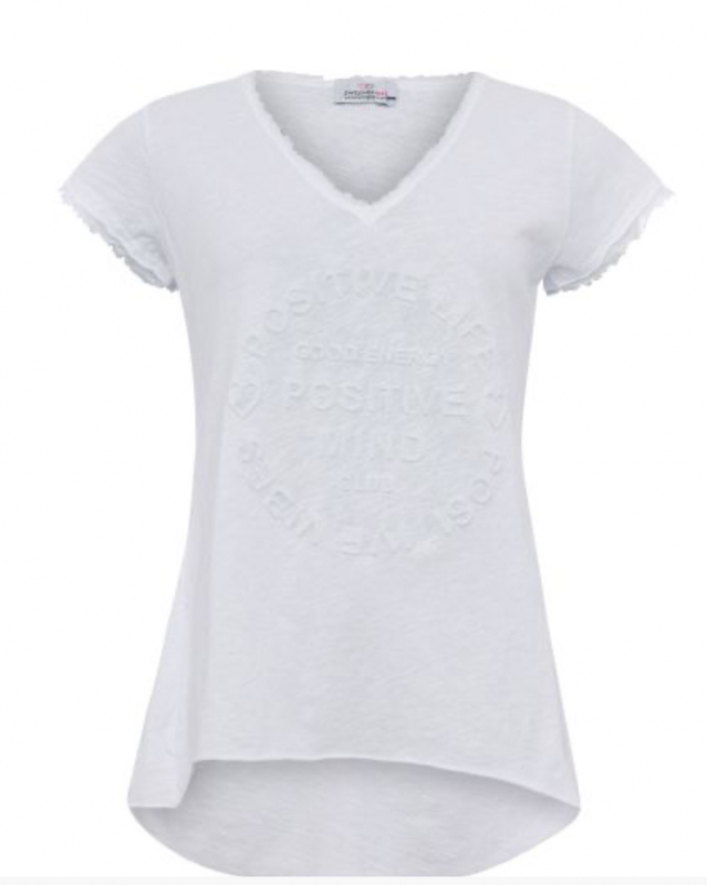 Zwillingsherz T-Shirt / POSITIVE LIFE -weiss 
