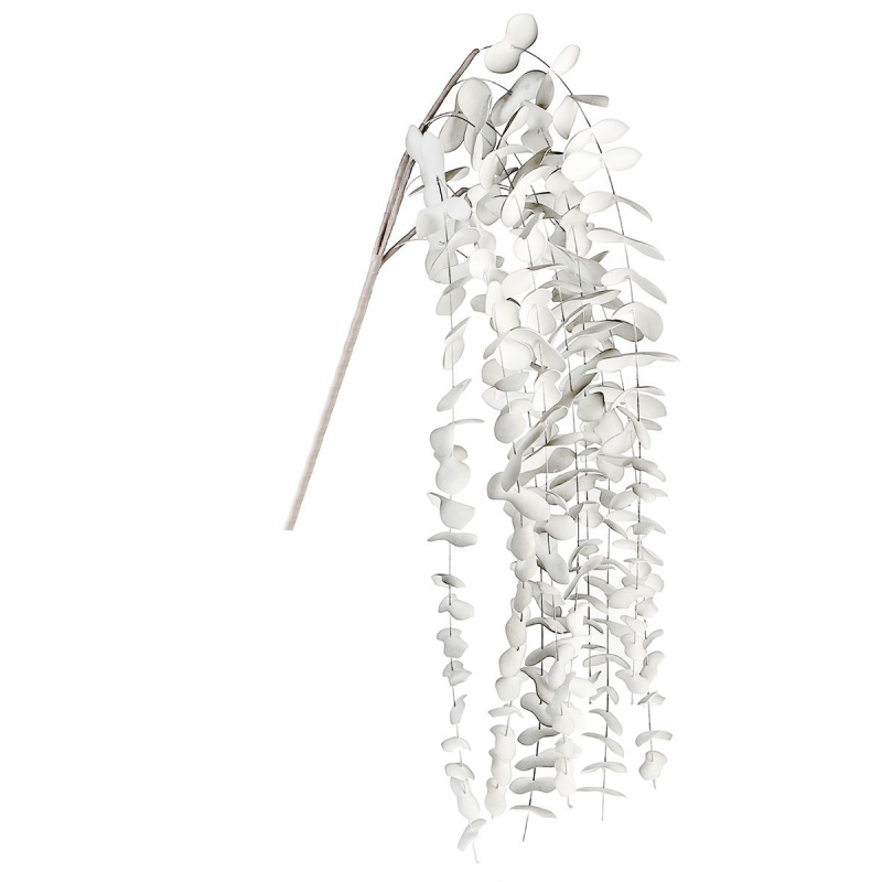 Trockenblumenzweig / PLATA / 70cm -Grau-Weiß