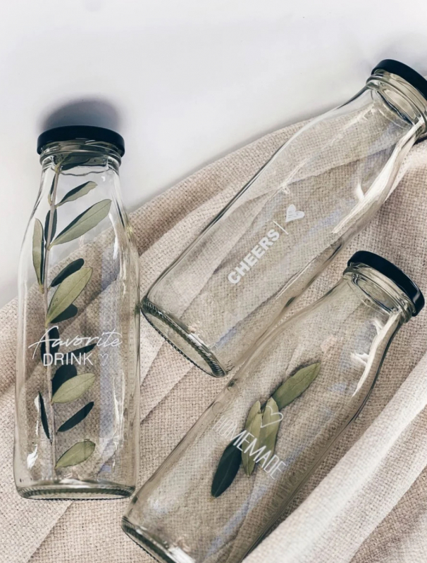 Glasflasche 500ml - verschiedene Designs