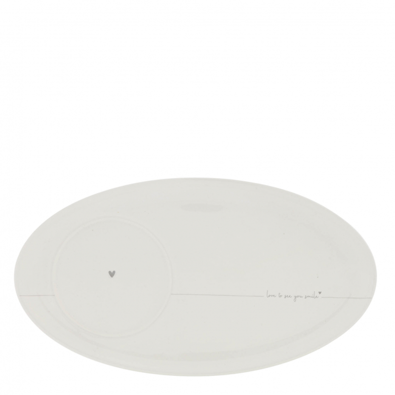 Bastion Collections Cafe Plate / LOVE TO SEE YOU SMILE - ovale Form