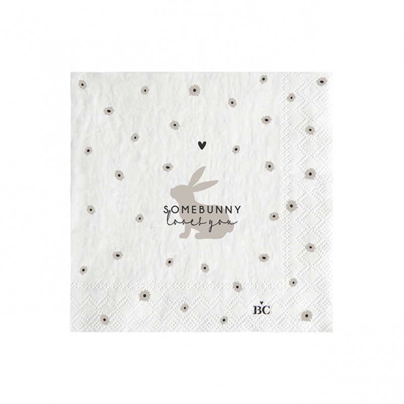 Bastion Collections Servietten / SOMEBUNNY LOVES YOU - 12,5cm x 12,5cm