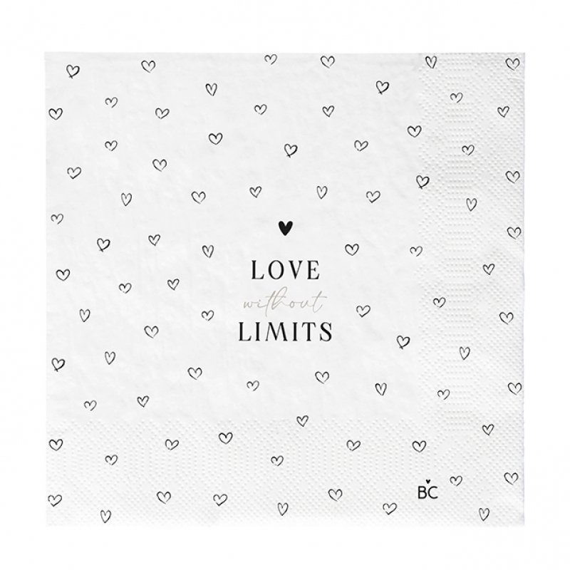 Bastion Collections Servietten / LOVE WITHOUT LIMITS / 16,5cm x 16,5cm